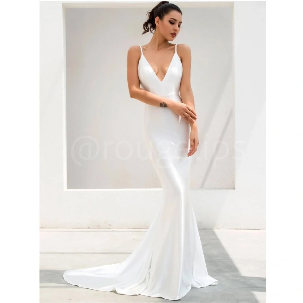 white slip bridesmaid dresses White Cowl Neck Slip Dress main image 1